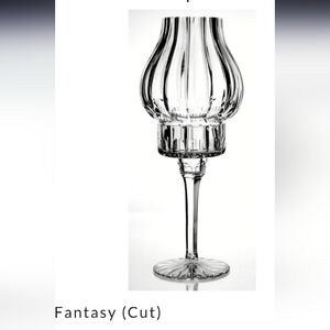 Vintage Fantasy (Cut) By Atlantis Hurricane Lamp & Globe 12 5/8"